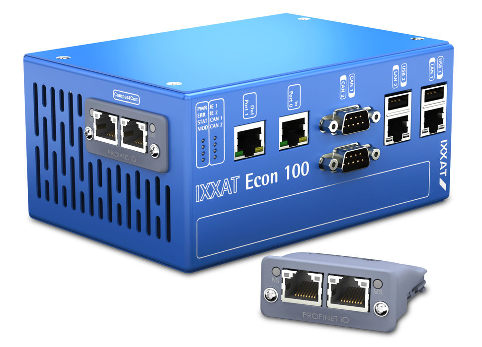 El nuevo IXXAT Econ 100 combina control de maquinaria y conectividad a redes industriales.